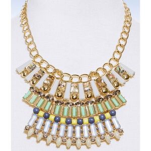 BAUBLEBAR Gold-Tone CONTESSA Mixed Stone & Crystal Statement Necklace